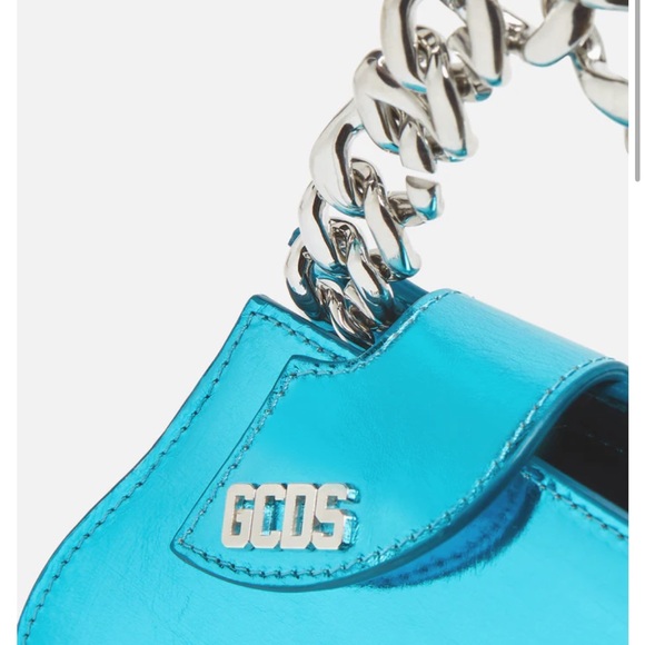 GCDS Transpallic Metallic Blue Mini Bag - Picture 4 of 14